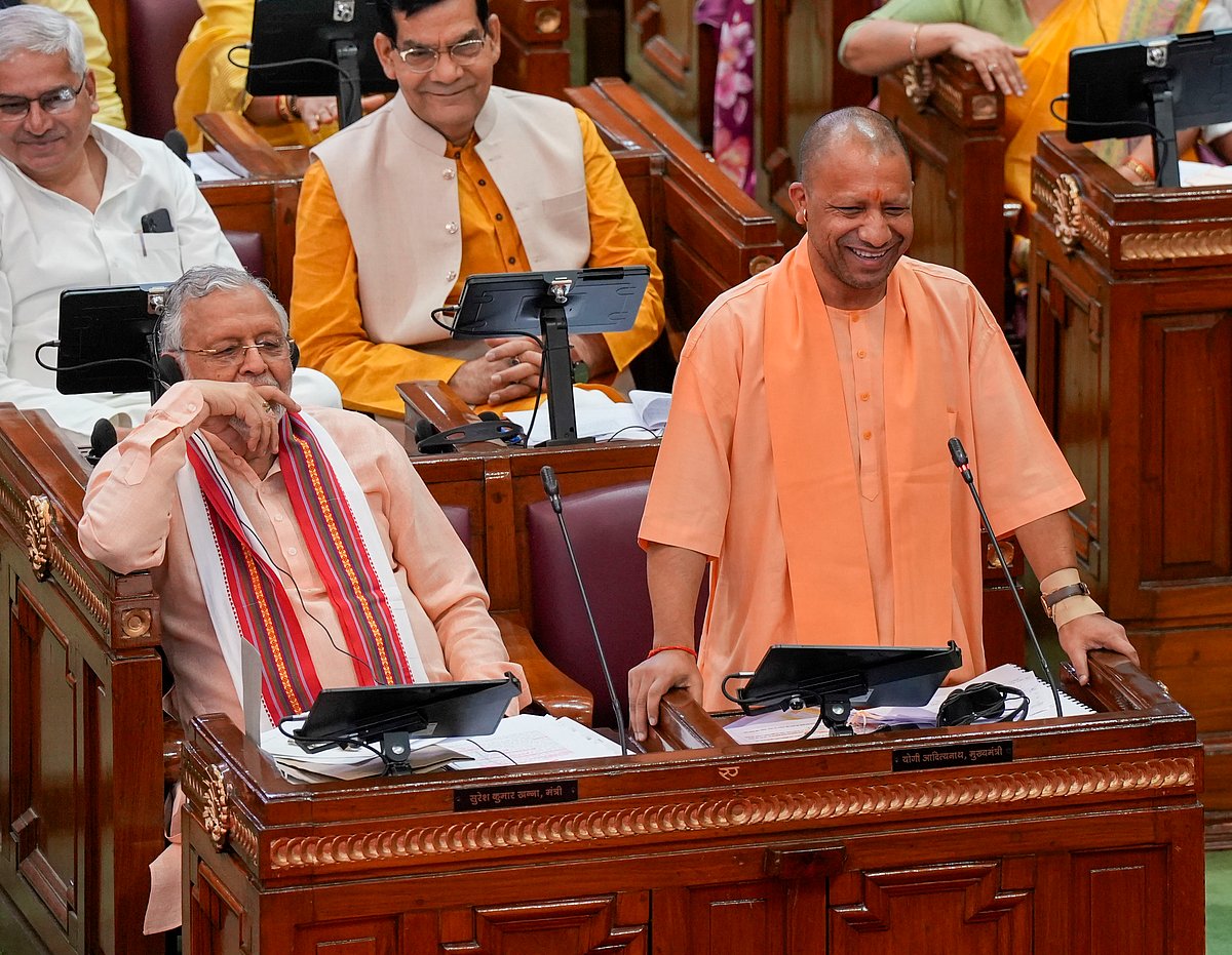 PTI : Uttar Pradesh Chief Minister Yogi Adityanath speaks during the Monsoon session of the state Legislative Assembly, at Vidhan Bhawan in Lucknow, Thursday, Aug 01, 2024
